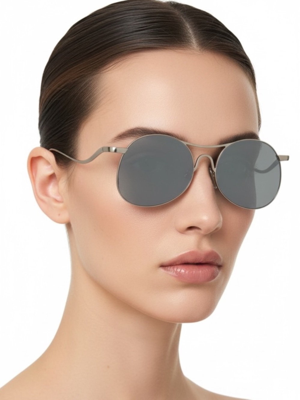 3.1 Phillip Lim x Linda Farrow PL177 Titanium White Gold Aviator Sunglasses NWT